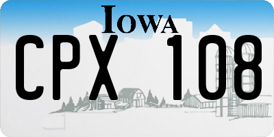 IA license plate CPX108