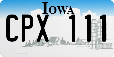 IA license plate CPX111