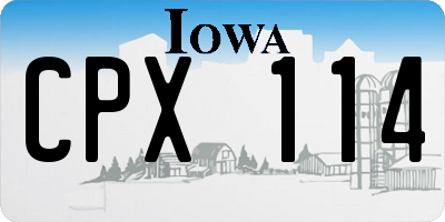 IA license plate CPX114