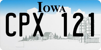 IA license plate CPX121