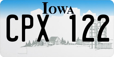 IA license plate CPX122