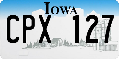 IA license plate CPX127