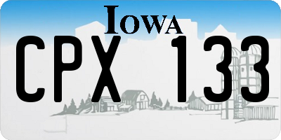 IA license plate CPX133