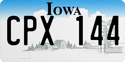 IA license plate CPX144