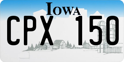 IA license plate CPX150
