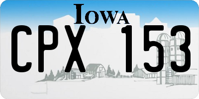 IA license plate CPX153