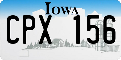 IA license plate CPX156