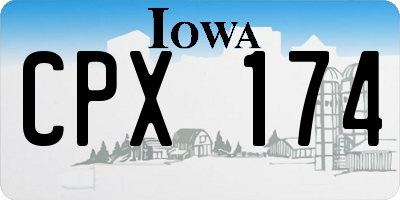 IA license plate CPX174