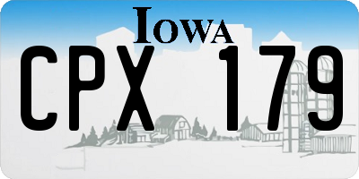 IA license plate CPX179
