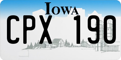 IA license plate CPX190