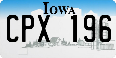 IA license plate CPX196