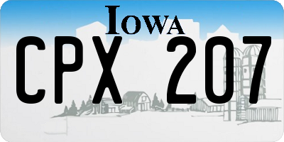 IA license plate CPX207