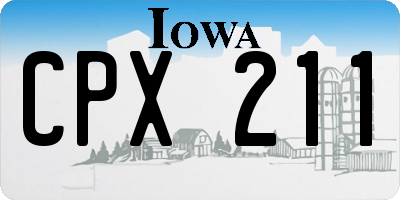 IA license plate CPX211