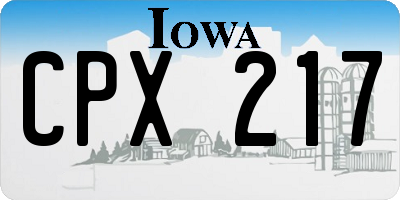 IA license plate CPX217