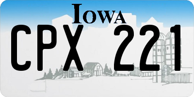 IA license plate CPX221