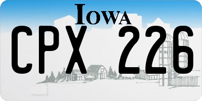 IA license plate CPX226