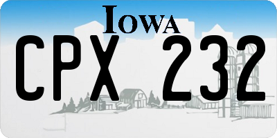 IA license plate CPX232