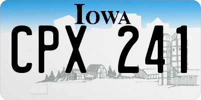 IA license plate CPX241