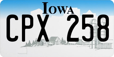 IA license plate CPX258