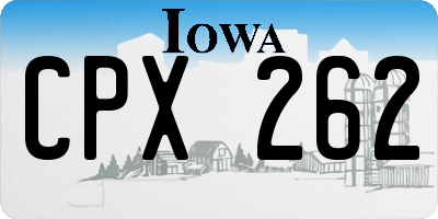 IA license plate CPX262