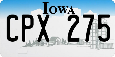 IA license plate CPX275