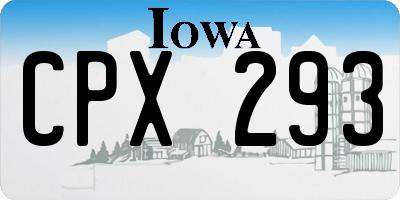 IA license plate CPX293