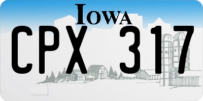 IA license plate CPX317