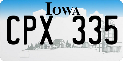 IA license plate CPX335
