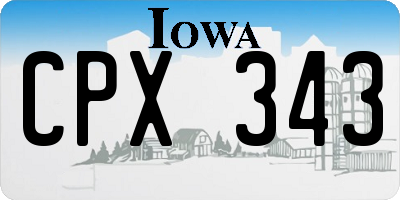 IA license plate CPX343