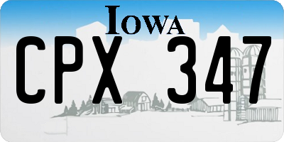 IA license plate CPX347