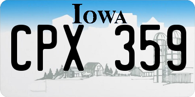 IA license plate CPX359