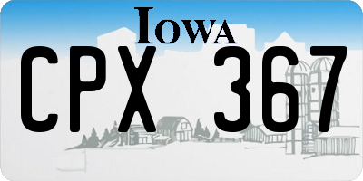 IA license plate CPX367