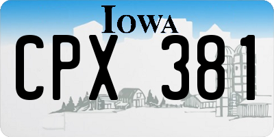 IA license plate CPX381