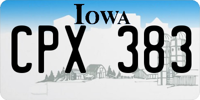 IA license plate CPX383