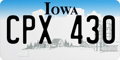 IA license plate CPX430
