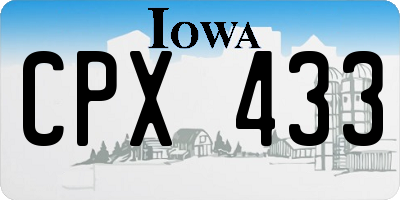 IA license plate CPX433