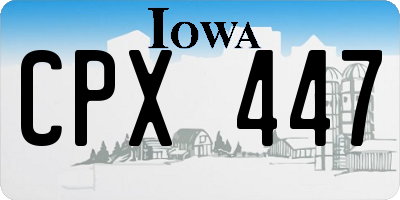 IA license plate CPX447