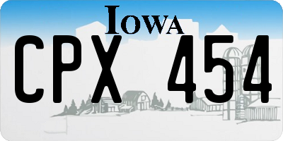 IA license plate CPX454
