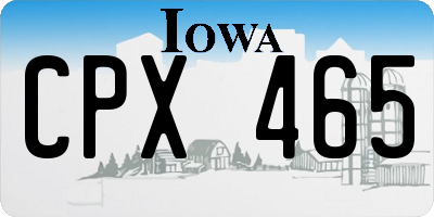 IA license plate CPX465