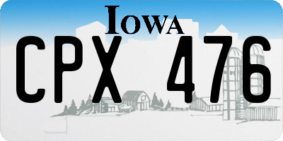 IA license plate CPX476