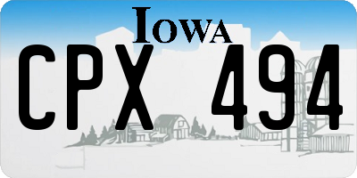 IA license plate CPX494