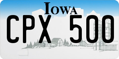 IA license plate CPX500