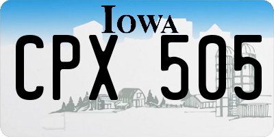 IA license plate CPX505