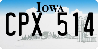 IA license plate CPX514