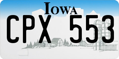 IA license plate CPX553
