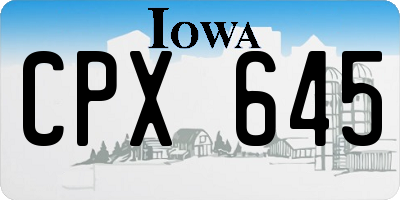 IA license plate CPX645