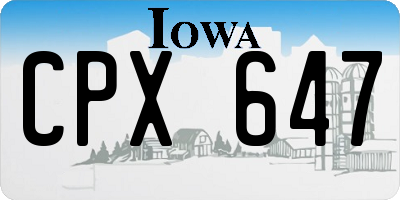 IA license plate CPX647