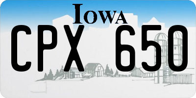 IA license plate CPX650