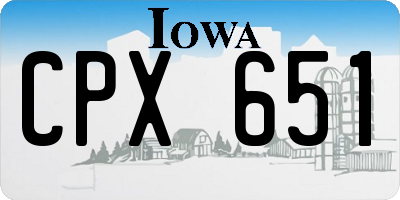 IA license plate CPX651