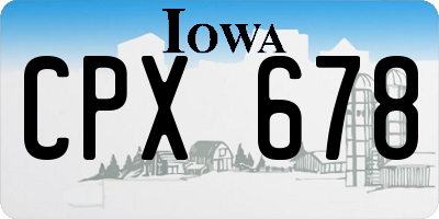 IA license plate CPX678
